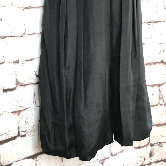 HANNAH JO Bubble Hem Silk Dress L Black Sequin Top Babydoll Size Large - Picture 9 of 15